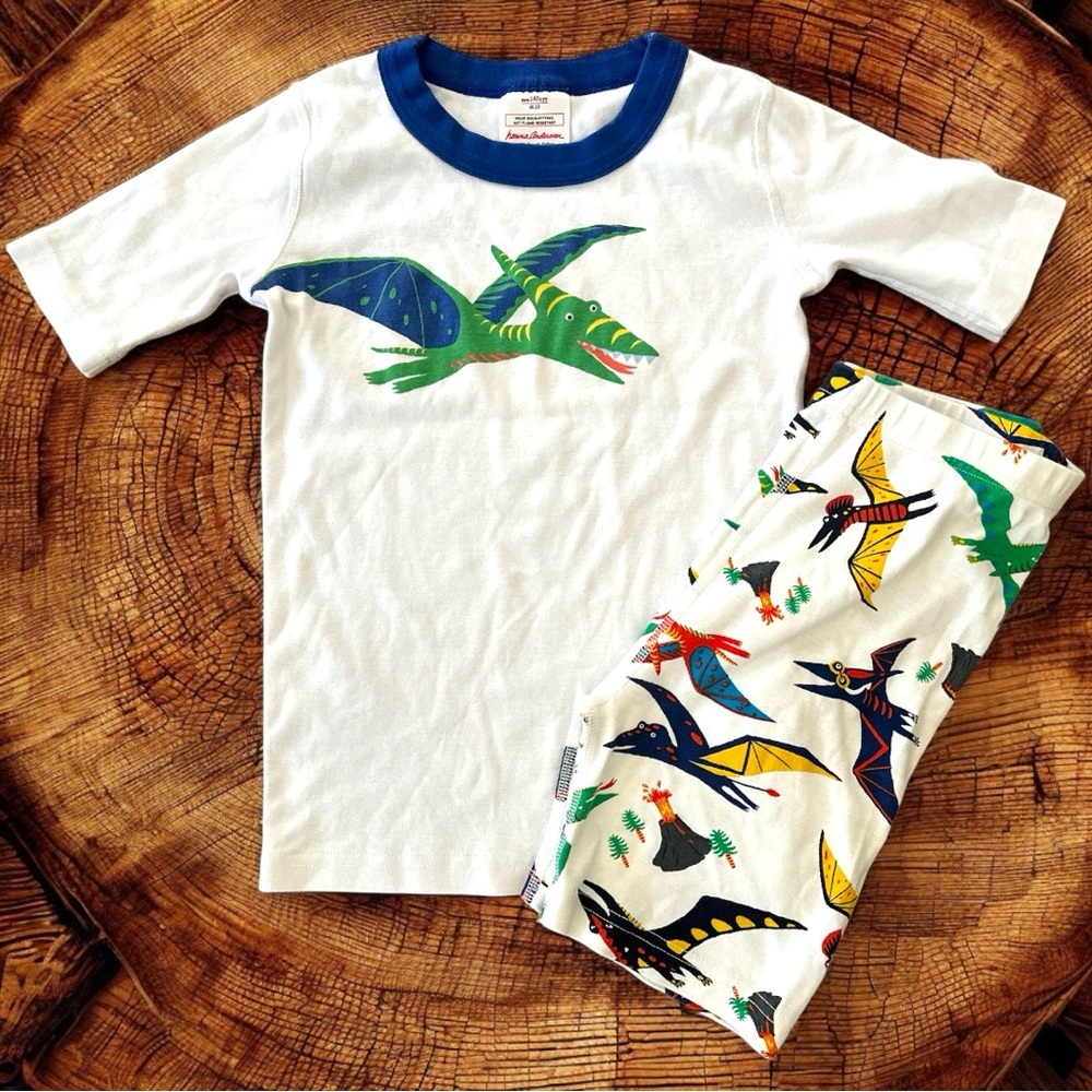 Hanna Andersson Youth Size 140 (us size 10) 2 piece Set Pajamas Dinosaurs